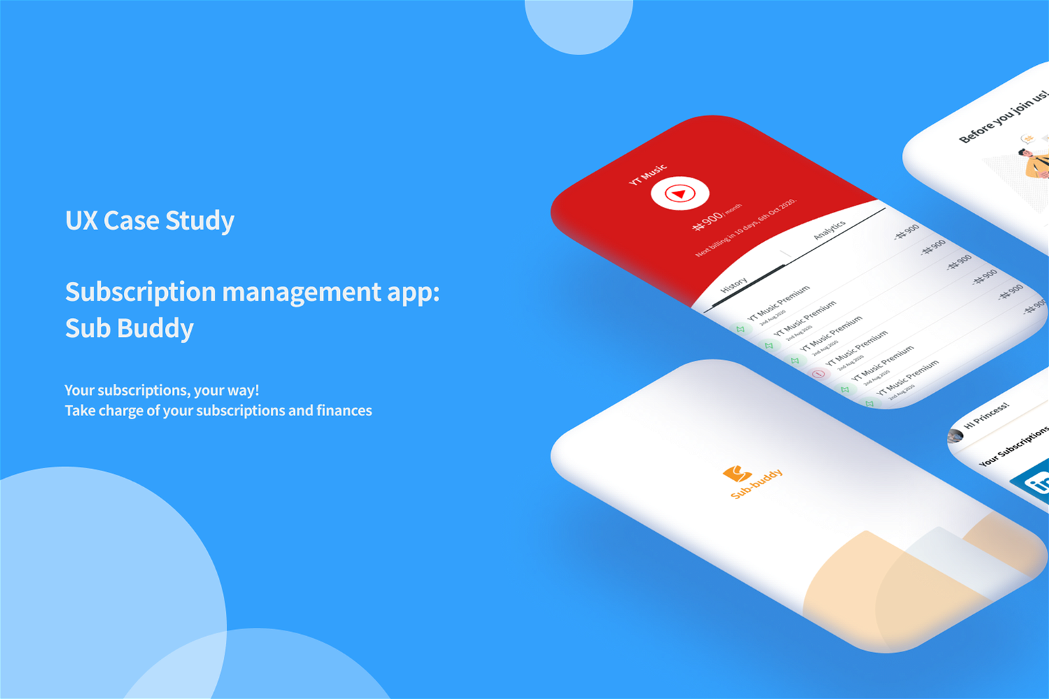 UX Case Study: Subscription management app (Sub buddy)
